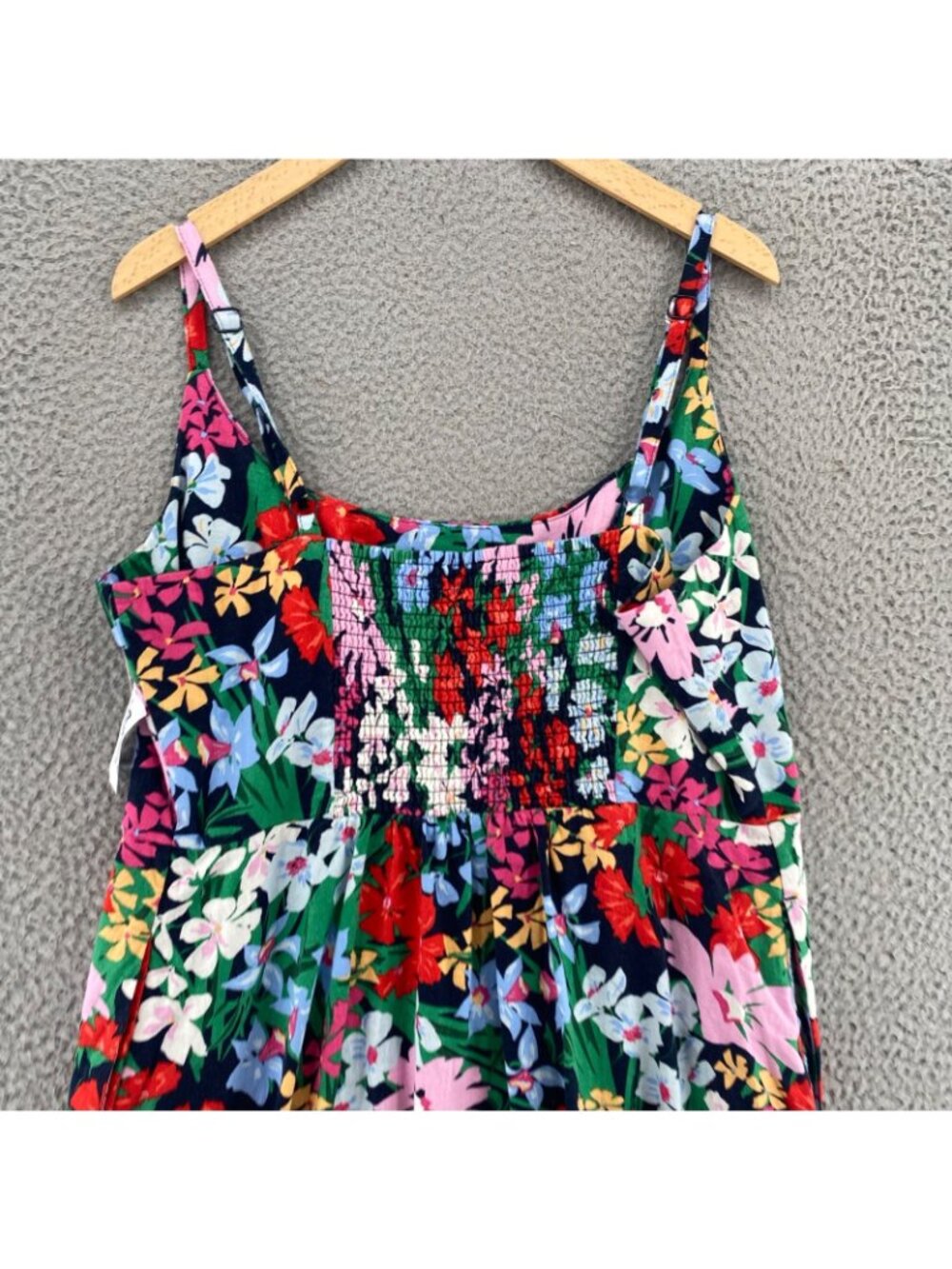 Old Navy Dress Womens Extra Large Navy Multi Floral Linen Fit & Flare Sundress - Picture 4 of 11